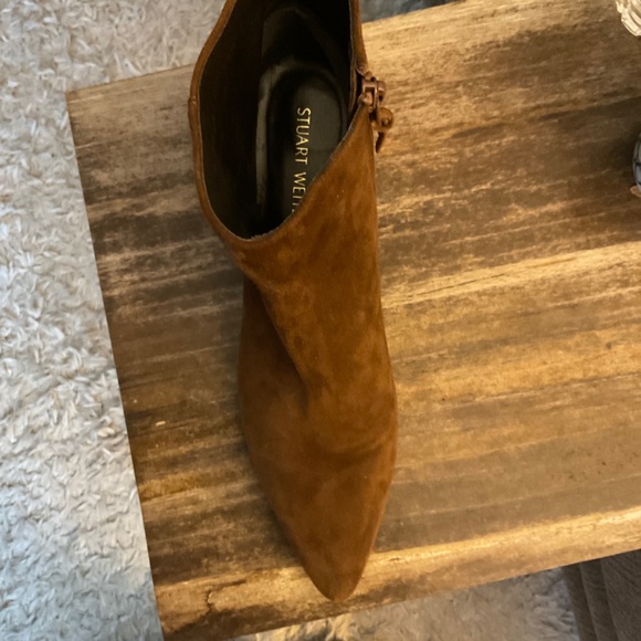 Stuart Weitzman Brown Ankle Boots with Block Heel - Picture 5 of 5